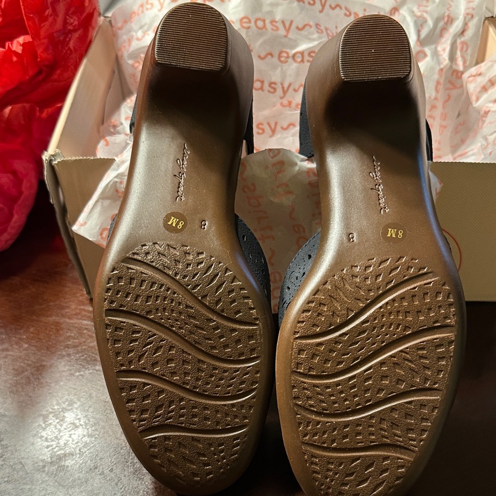 Easy Spirit Women's Dark Blue Cutout Heels - Picture 3 of 5